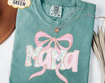 Floral Mama PNG, Mom Spring PNG, Trendy Mom PNG, Flower Mama , Pregnancy Reveal, Blue Pink Bow , Mothers Day Digital Download