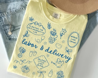Labor and Delivery Nurse PNG, Spring Floral Sublimation Design, L&D Nurse Digital Download, Mother Baby Nurse PNG