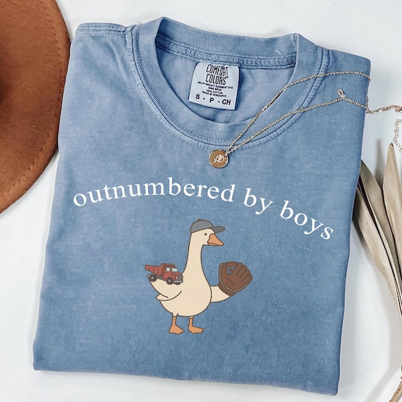 Outnumbered By Boys PNG, Funny Boy Mom Goose Baseball Design, Mom Life Humor Clipart, Boy Mama Gift Digital File Sublimation Download
