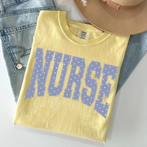 Nurse PNG, Blue Polka Dot RN Sublimation Design, Cottagecore Healthcare Worker Digital Download PNG File