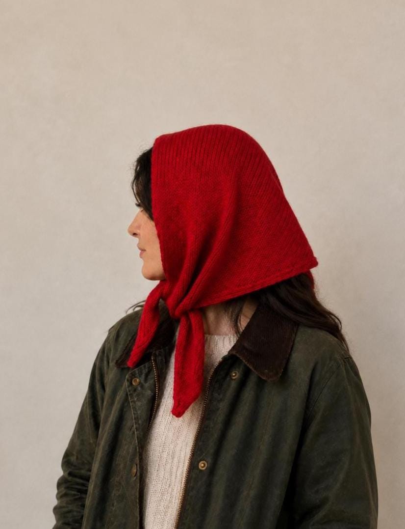 Babushka Knit Headscarf - Etsy