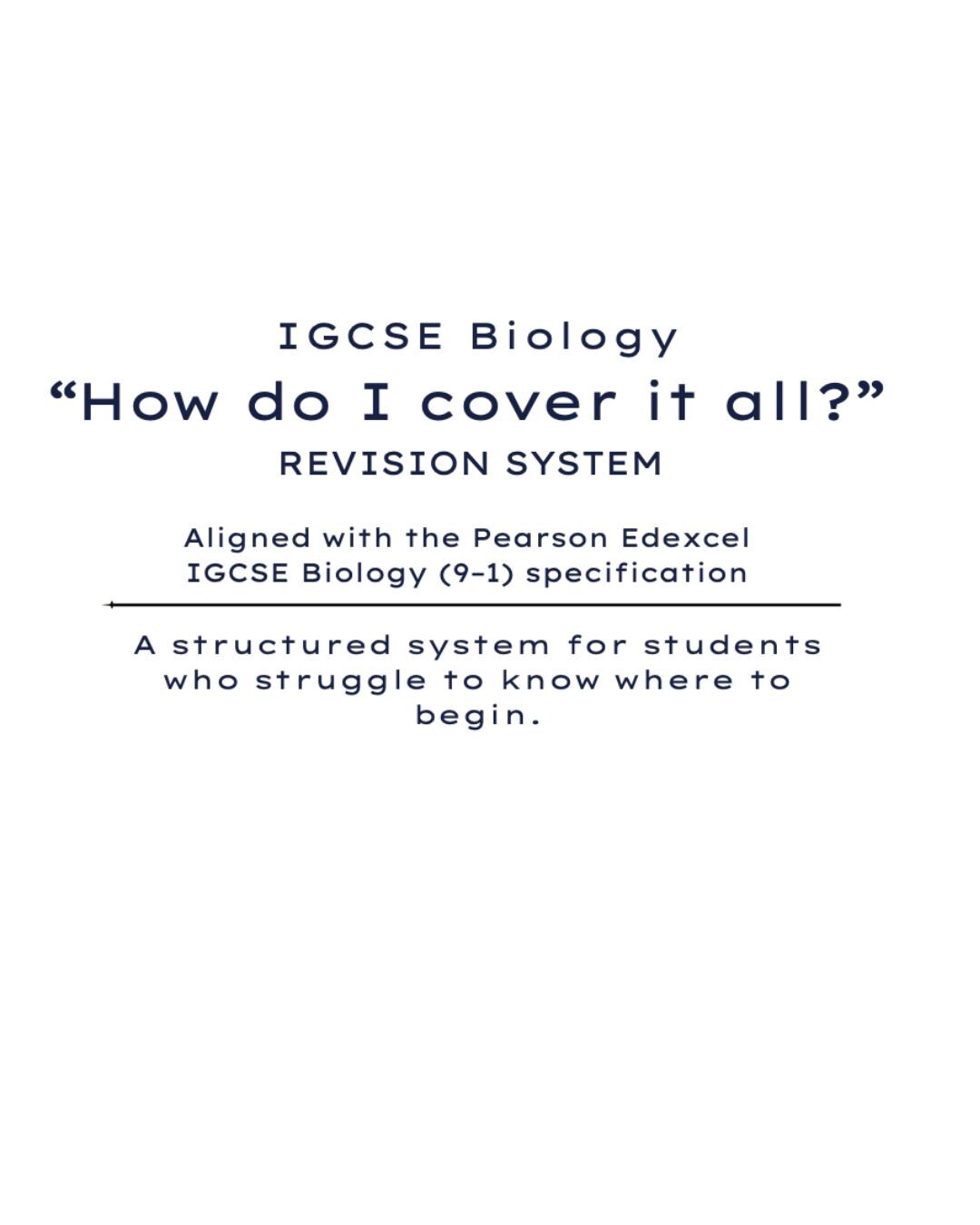 Igcse Biology Revision System | ADHD Friendly Study Guide (digital ...