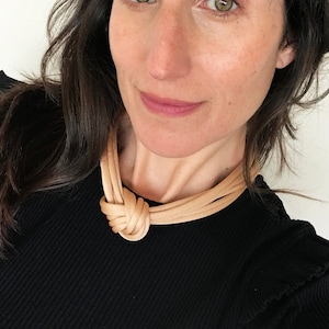 champagne gold knot necklace, african trendy necklace, rope necklace, unique statement knotted necklace, chunky gold choker, textile jewelry