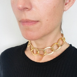 statement necklaces for women , statement jewelry, chunky statement choker, gold curb chain necklace, long necklace, gold necklace
