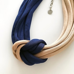 Statement necklace, navy necklace, gold necklace, bold tribal necklace, mom gift, african bib necklace, chunky choker, knotted necklace