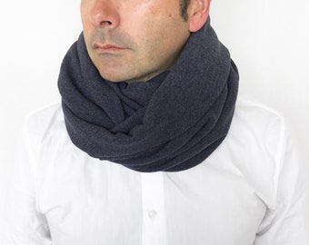 Foulard homme, foulard unisexe infinity, foulard en tricot anthracite, cadeaux pour lui Noël - France