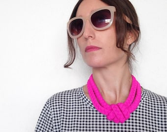 Statement necklaces for women, chunky necklace, textile jewelry, knotted necklace