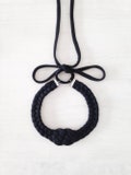 statement necklace, fabric necklace, jersey fabric necklace, textile jewelry, tribal necklace, braided necklace, choker - The knot necklace product logo