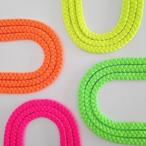 Statement neon necklace, Neon yellow choker, neon bib necklace, neon layered necklace, cloth necklace, chunky neon yellow necklace
