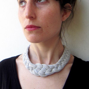 Statement necklace, fabric necklace, textile jewelry, sister gifts, statement choker, girlfriend gifts, stocking stuffer, textile necklace