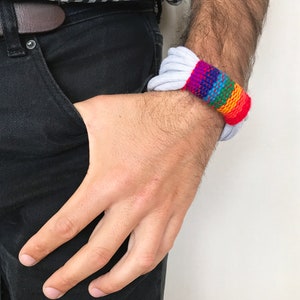 mens gift bracelet, peruvian textiles, rainbow pride bracelet, christmas gift for him, boho tribal bracelet, stocking stuffers, birdienumnum