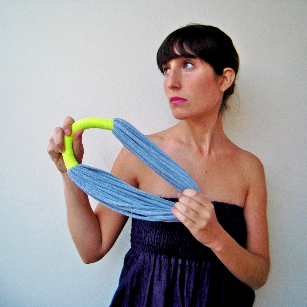 The funky neon necklace handmade in neon yellow and grey Etsy