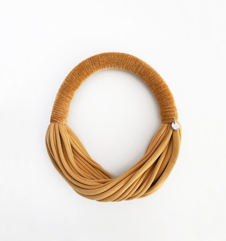 Mustard statement necklace mustard yellow velvet necklace Etsy