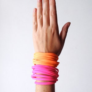Neon bracelet set, neon pink bracelet, bracelet stack, boho bracelet, bangles set, bracelet set, friendship bracelet, neon yellow bracelet