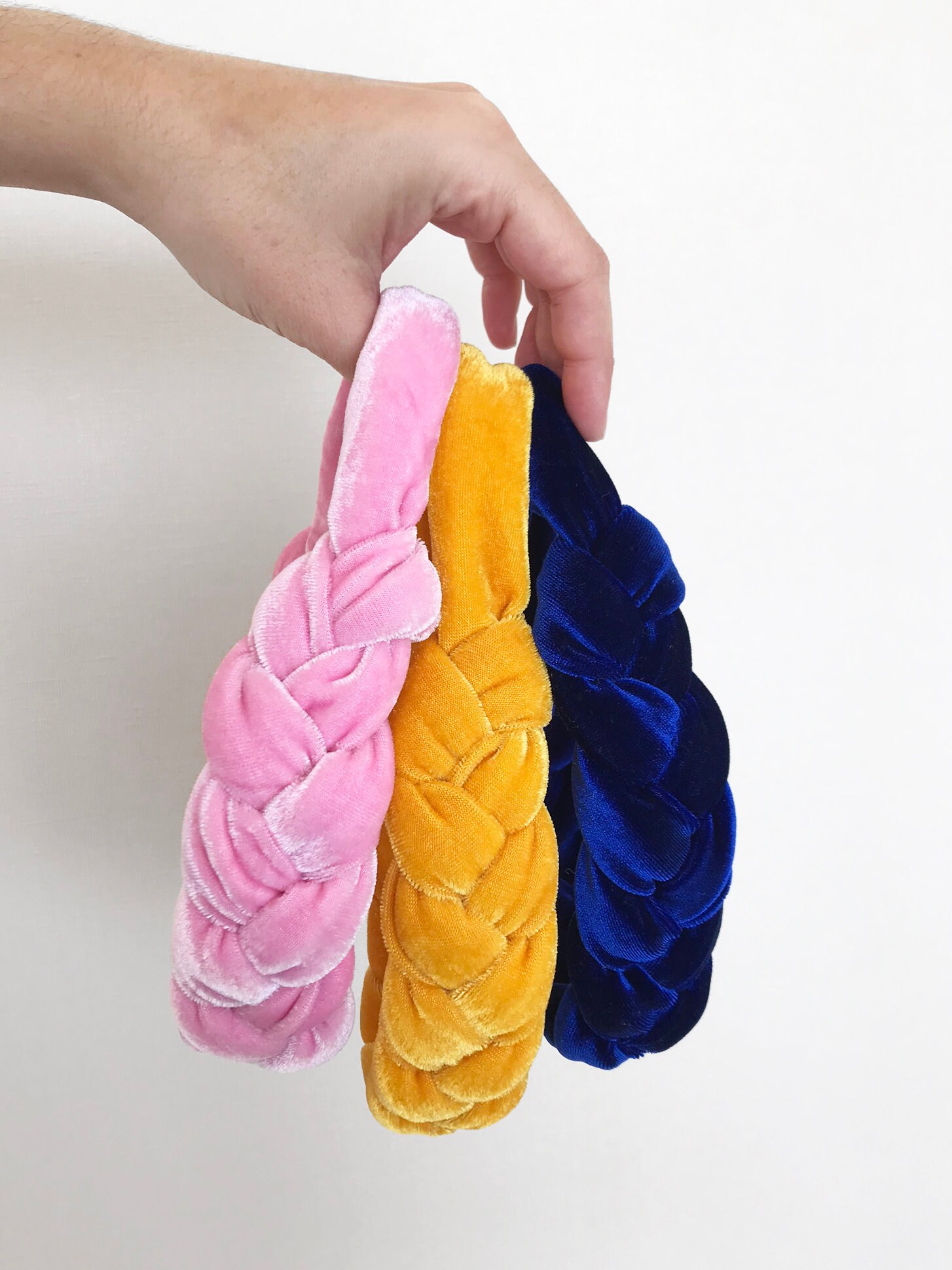 Braided Velvet Headband Yellow Velvet Headband Big Velvet Etsy UK