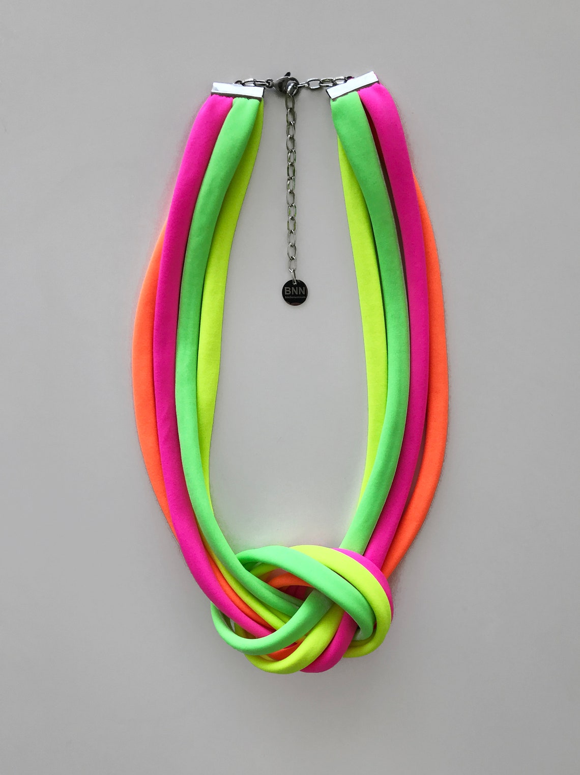 Neon Knot Necklace Neons Rope Necklace Unique Knotted Choker Etsy