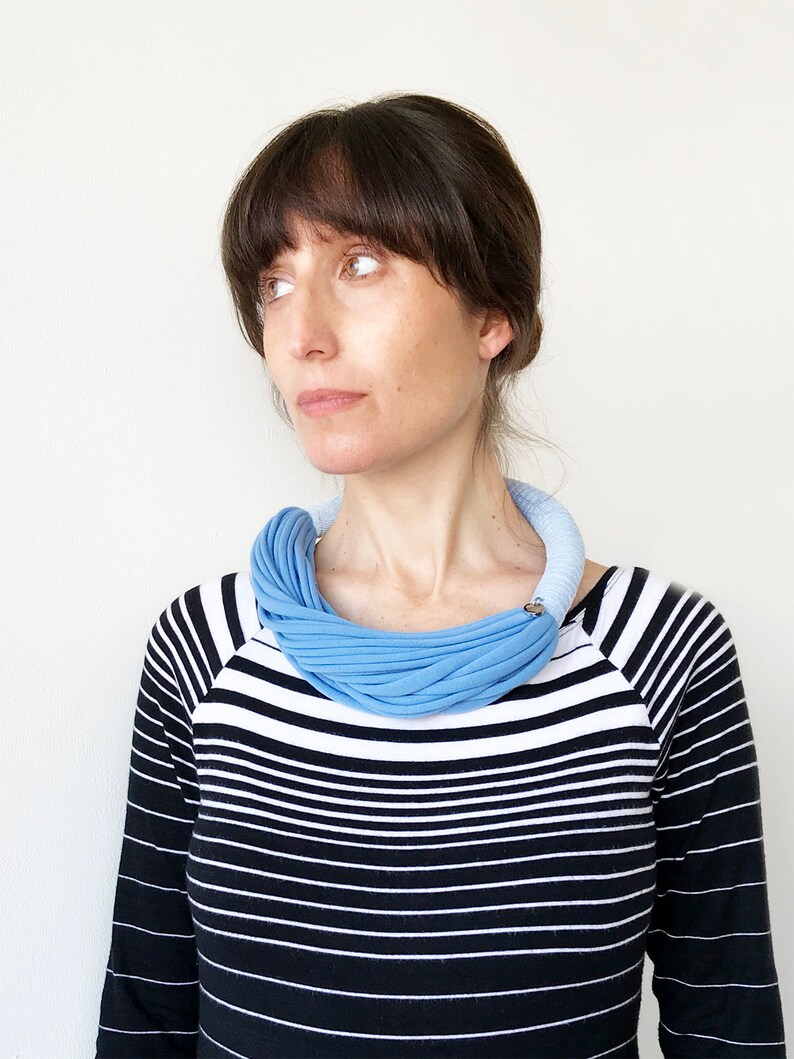 Baby blue statement necklace blue velvet necklace blue Etsy