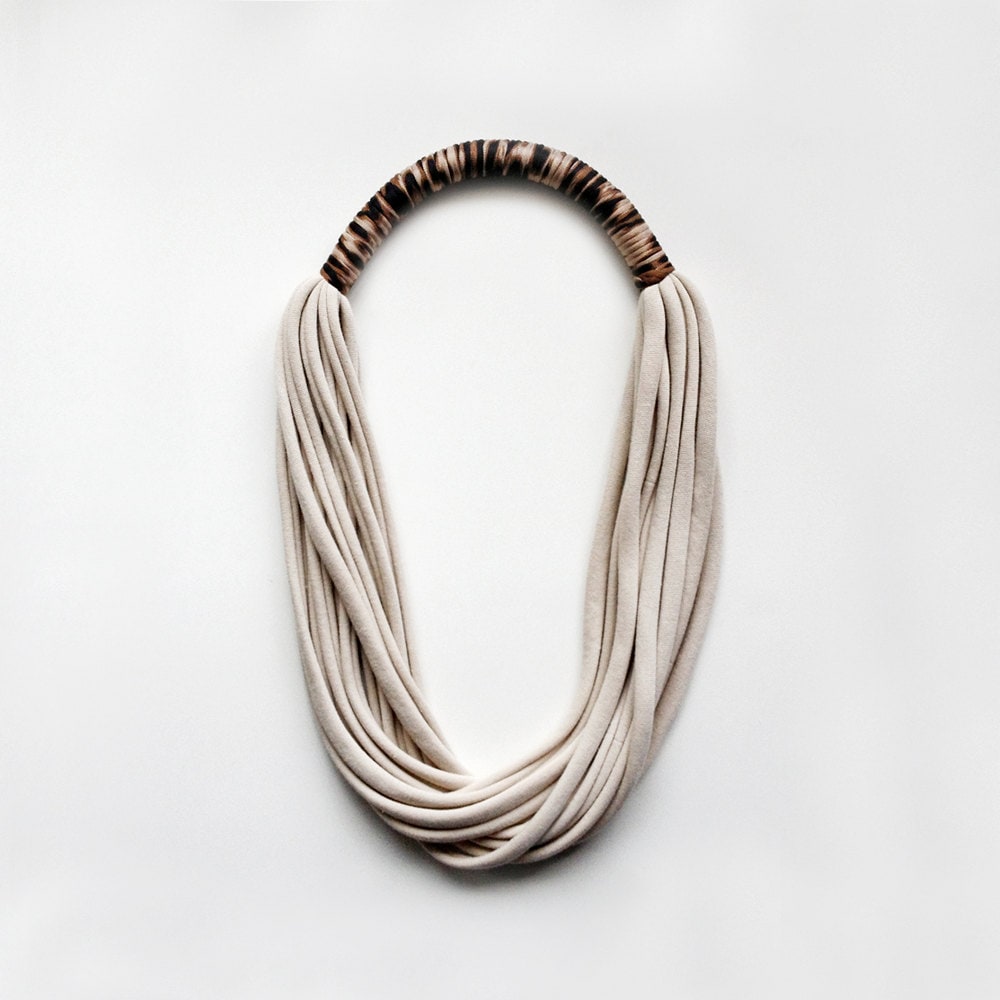 Unique Gift For Mom, Mom Necklace, Statement Fabric Contemporary Jewelry