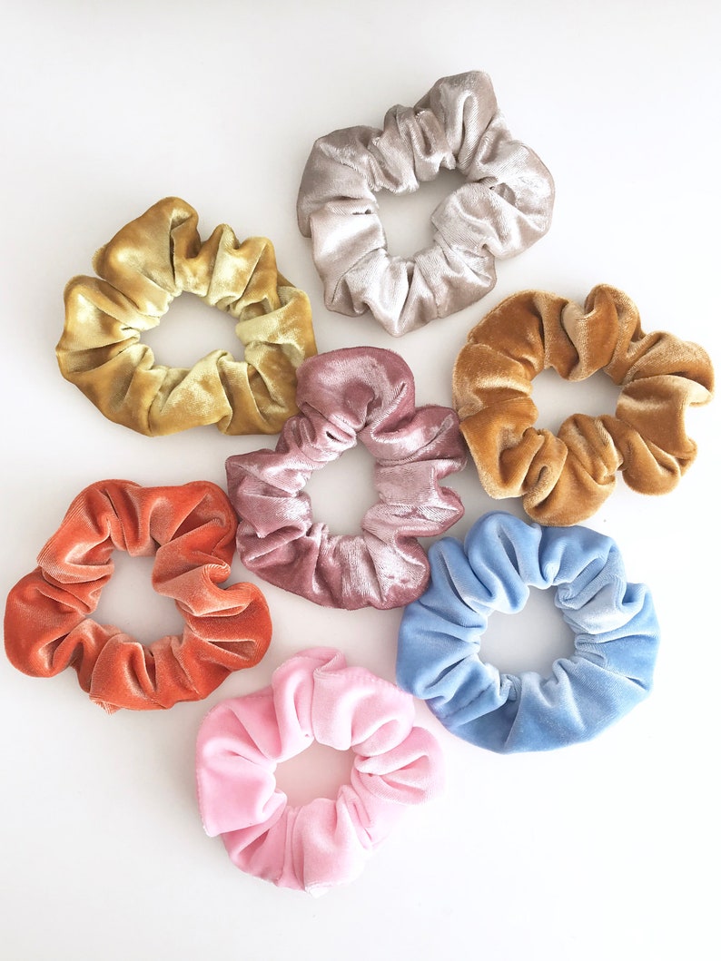Velvet scrunchies set of 3 velvet scrunchie pack ponytail Etsy