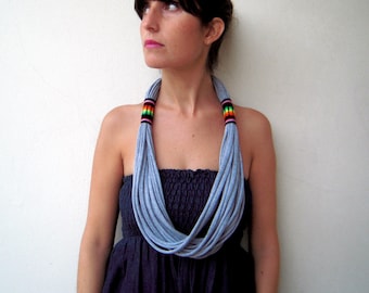 tribal necklace, boho necklace, textile necklace, fabric necklace, cotton necklace, fabric choker, peruvian necklace, statement necklace