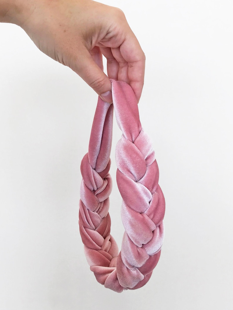 Vicky Velvet Tied Bows Dusty Pink Headband main image 1