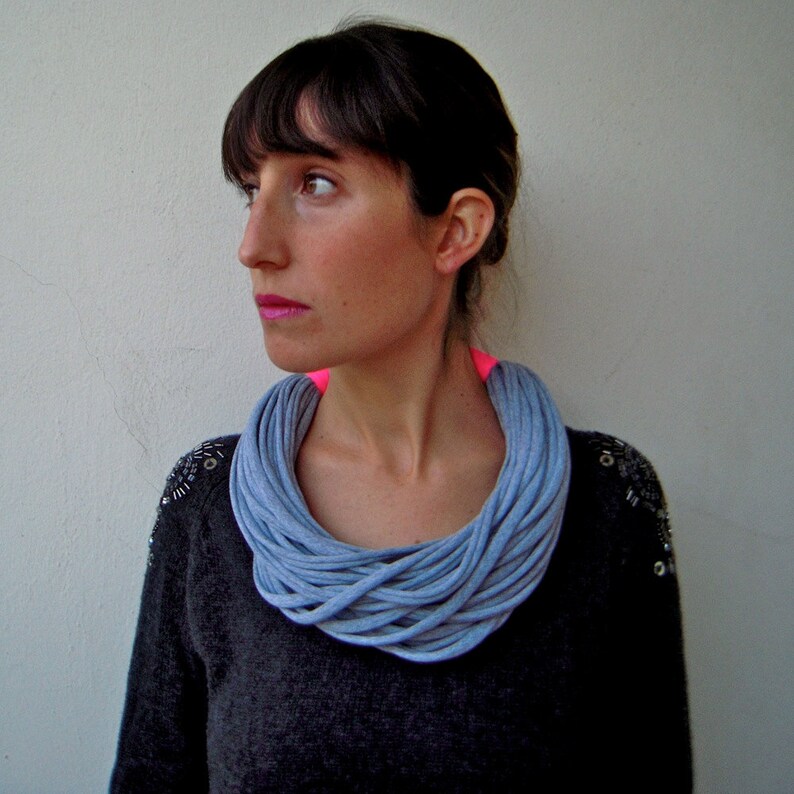 The funky neon necklace handmade in neon and grey jersey Etsy