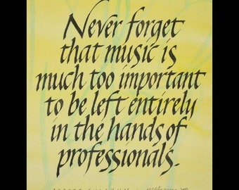 music quotation calligraphy print