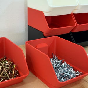 3D Printed Stackable Storage Bins – Hardware Organizer for Workshop, Garage, Small Parts (3)
