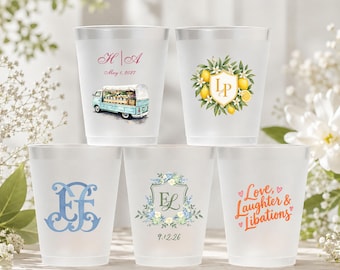 Gepersonaliseerde matglazen plastic bekers, logo en tekst, 355 ml en 473 ml