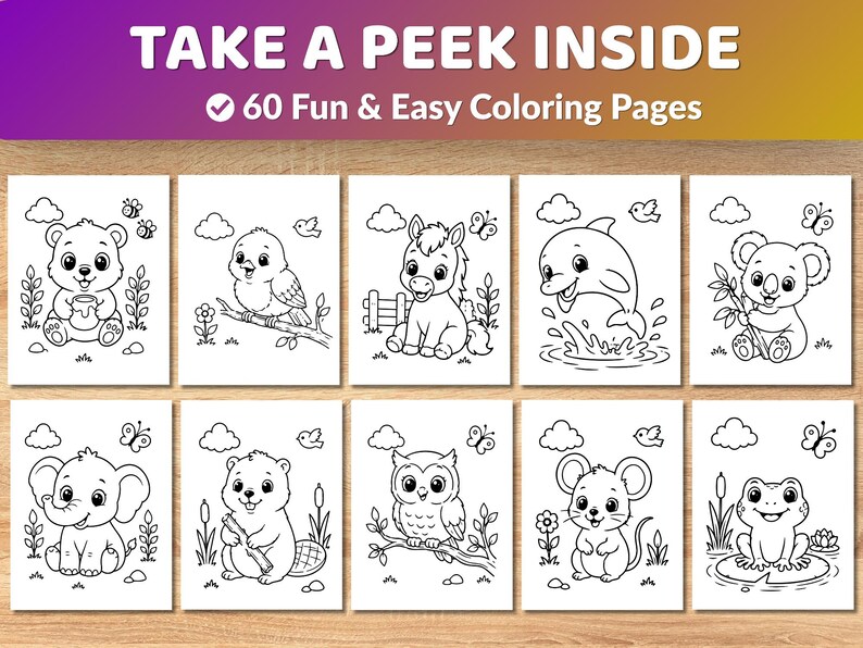 60 Cute Baby Animals Coloring Pages for Kids | Easy Printable Coloring ...