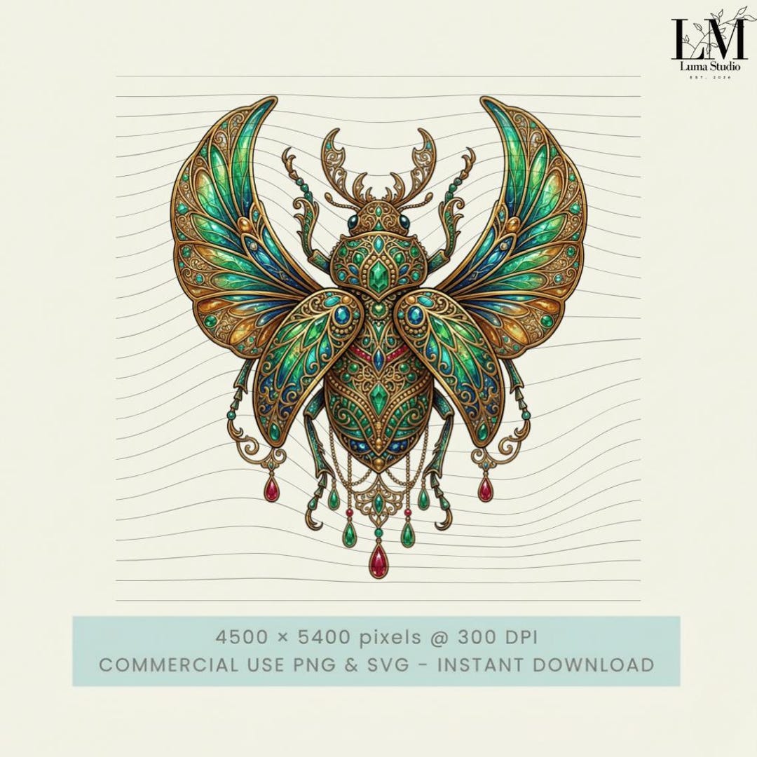 Ornate Jeweled Beetle PNG, Vintage Insect Art Design, Gothic Nature ...