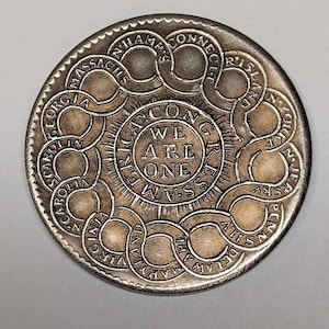 Fugio Cent Continental Congress Commemorative Restrike - We are One, 13 colonies, Mind Your Business - Exonumia - Cupronickel