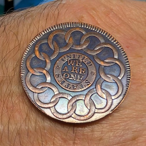 Fugio Cent Restrike: Antiqued Copper Coin for Jewelry & Art Projects image 6