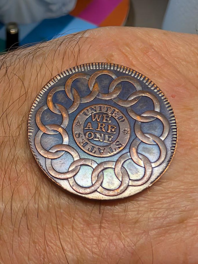 Fugio Cent Restrike: Antiqued Copper Coin for Jewelry & Art Projects image 6