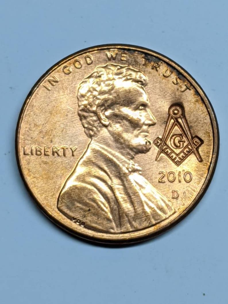 Lincoln Cent Penny With Masonic Counterstamp of Free Mason Etsy
