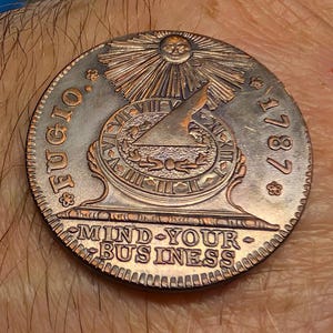 Fugio Cent Restrike: Antiqued Copper Coin for Jewelry & Art Projects image 5