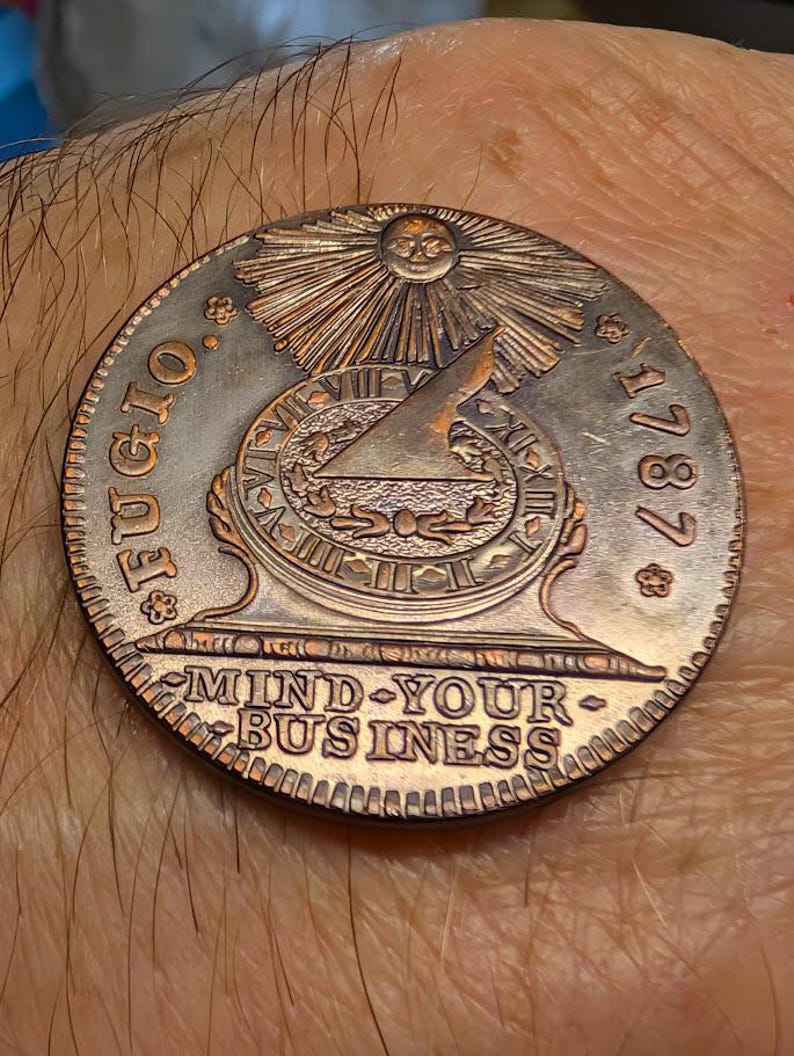 Fugio Cent Restrike: Antiqued Copper Coin for Jewelry & Art Projects image 5