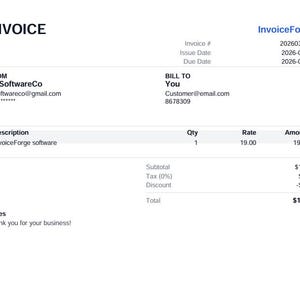 InvoiceForge: Professional PDF Invoice Generator for Freelancers (Desktop App) image 2
