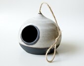 Ceramic Birdhouse Indoor Planter Bird House Modern Birdhouse Hanging Planter Black Gift for Him for Mom Gift for Boyfriend Minimal Christmas