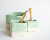 Ceramic Cellars in Mint- Salt, Pepper, and Sugar by RossLab