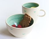 Herz-Tasse und Schale Set Keramik Kaffeebecher einzigartige Tasse Suppe Schüssel Keramik Idee Keramik Becher Geschenke für Mom-romantische Geschenke-Geschenke für ihre Mädchen