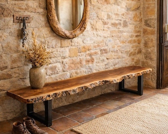 Handmade Entryway Bench, Farmhouse Modern Rustic Furniture