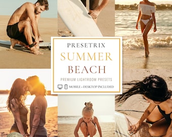 15 letnich ustawień Lightroom na plażę na urządzenia mobilne i komputery, filtry do zdjęć muśnięte słońcem, estetyka tropikalnych wakacji, ciepłe odcienie piasku
