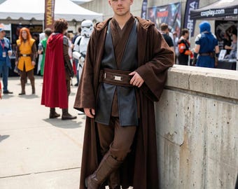 Anakin Skywalker Jedi Robe and Flight Suit Cosplay – Brown Jedi Knight Uniform
