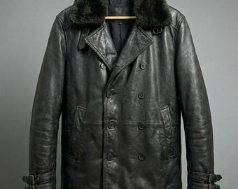 Leon S. Kennedy RE9 Real Leather Shearling Collar Jacket For Resident Evil Cosplay.