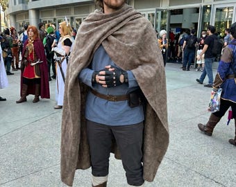 Starwars Inspired Inspired Jedi Knight Cloak, Obi Wan Kenobi Cosplay Costume, Hooded Robe Outfit.