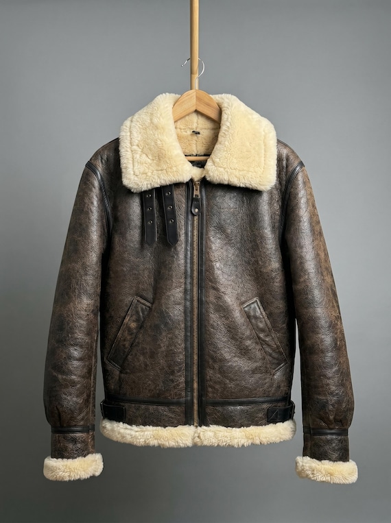 Leon S. Kennedy RE4 Real Leather Shearling Lined Jacket | Resident Evil Cosplay.