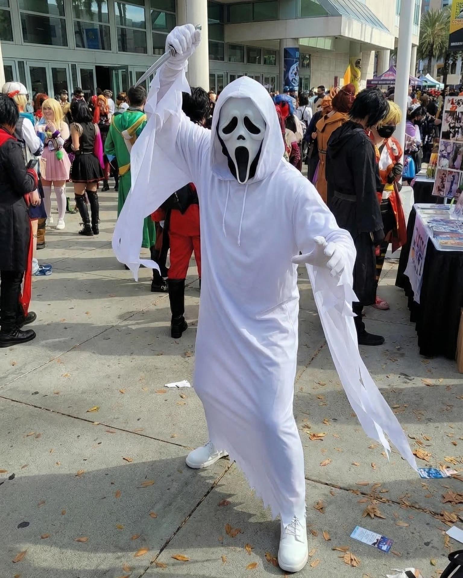 Slasher Robe Classic Ghostface White Cosplay Costume – Complete Horror Slasher Robe ...