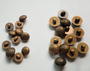Knöpfe mit Schaft in Antikmessing-Optik: Vintage-Stil Metall-Näh-Schmuck-Bastelarbeiten (11,5 mm, 15 mm)