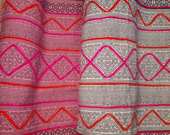 Hmong-Baumwoll-Batikstoff, bestickter geometrischer Textilstoff, Großpackung